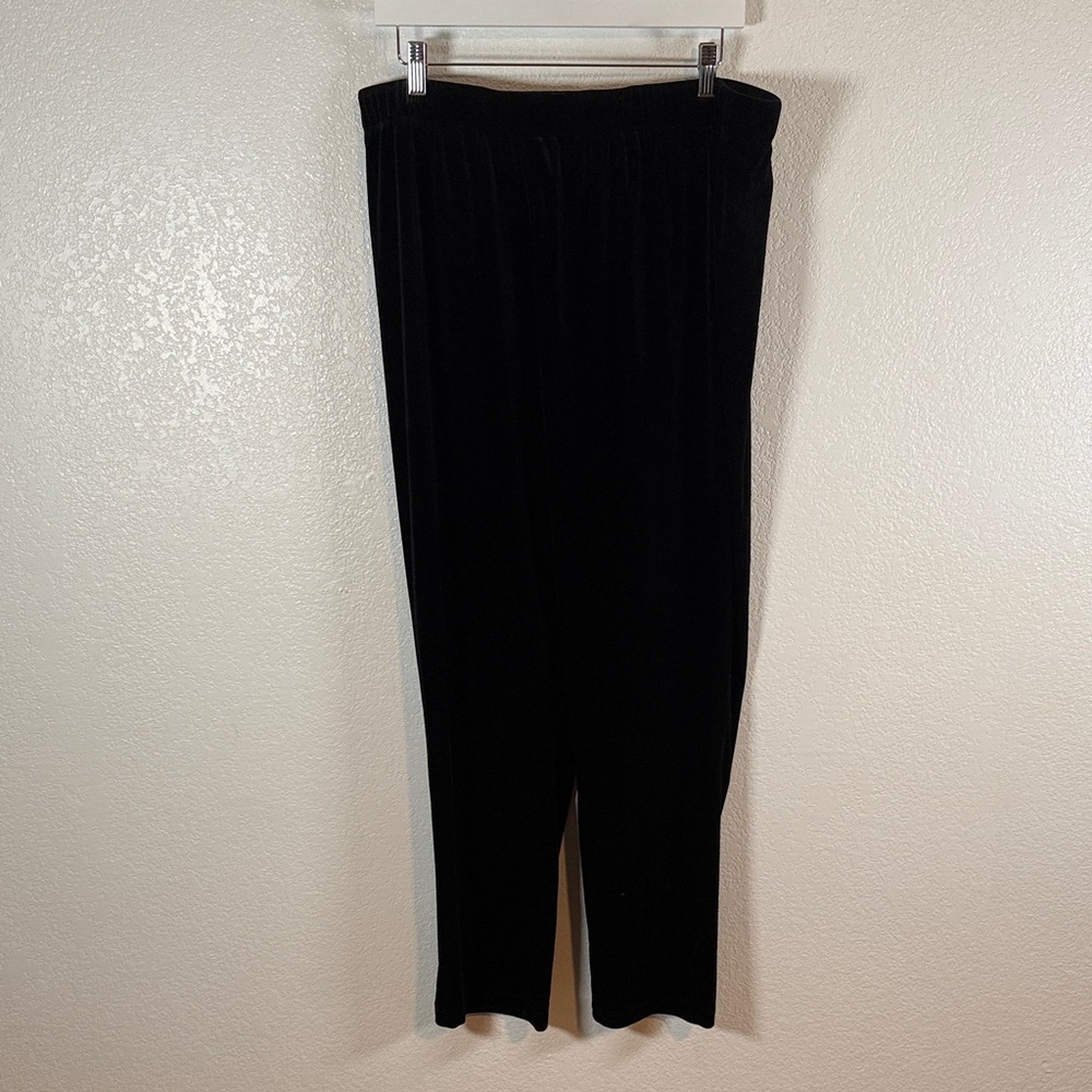 North Style Black Velvet Pull On Straight Leg Pants Size XL Whimsigoth Holiday